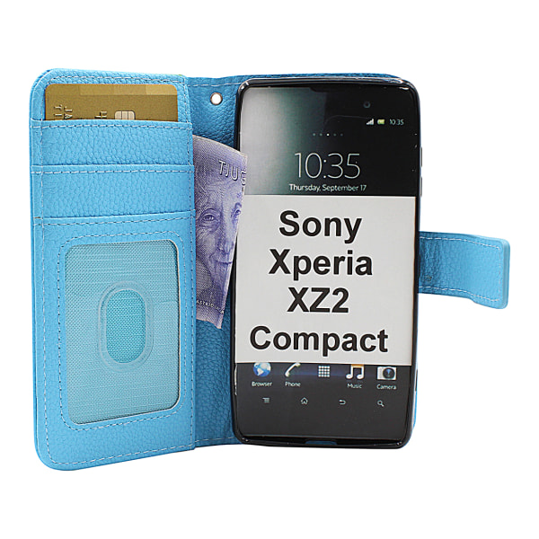 New Standcase Wallet Sony Xperia XZ2 Compact (H8324) Ljusblå