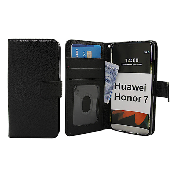 New Standcase Wallet Huawei Honor 7 (PLK-L01 / PLK-AL10) Svart