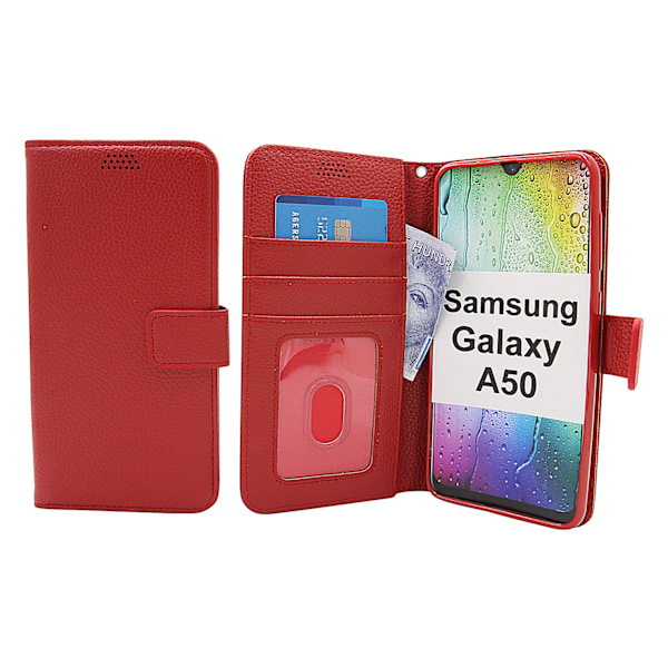 New Standcase Wallet Samsung Galaxy A50 (A505FN/DS) Röd