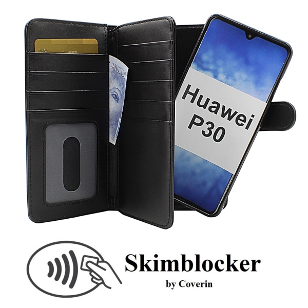 Skimblocker XL Magnet Wallet Huawei P30 (ELE-L29) (Svart)