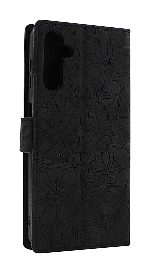 Flower Standcase Wallet Samsung Galaxy A14 5G Blå