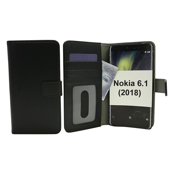 Skimblocker Magnet Wallet Nokia 6 (2018) Svart
