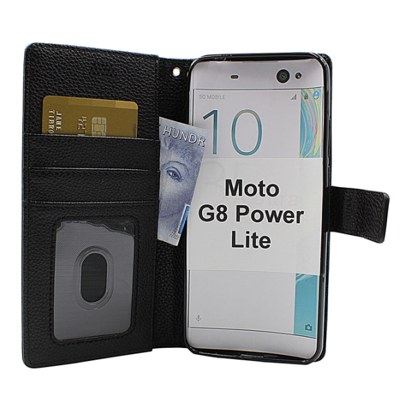 New Standcase Wallet Motorola Moto G8 Power Lite Svart