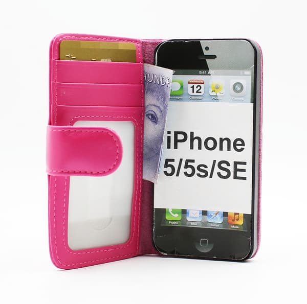 Skimblocker Plånboksfodral iPhone 5/5s/SE Hotpink