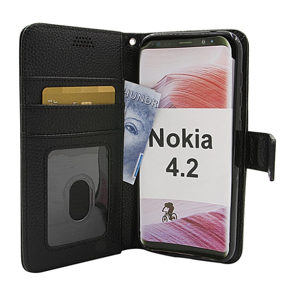 New Standcase Wallet Nokia 4.2 Svart