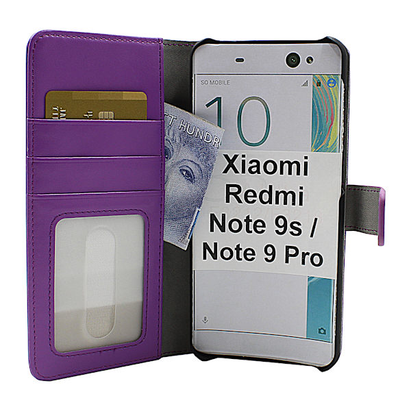 Skimblocker Magnet Wallet Xiaomi Redmi Note 9s / Note 9 Pro Lila