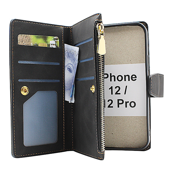 XL Standcase Lyxfodral iPhone 12 / 12 Pro (6.1) Svart