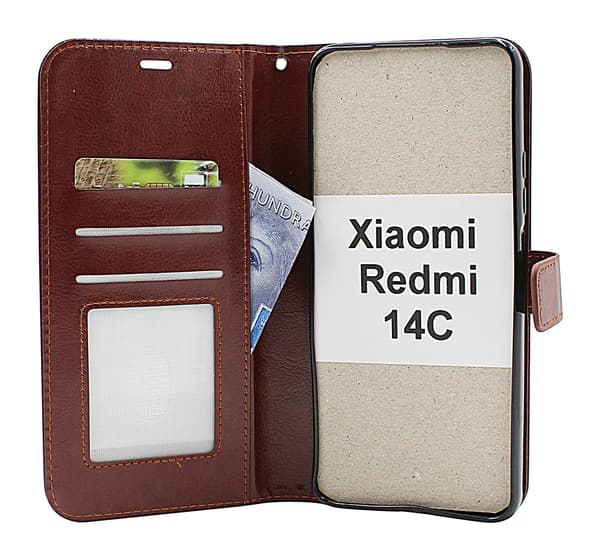 Crazy Horse Xiaomi Redmi 14C Plånboksfodral Grön
