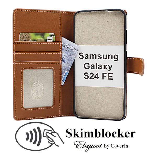 Skimblocker Samsung Galaxy S24 FE Plånboksfodral Svart