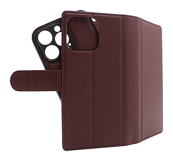 Skimblocker iPhone 16 Pro Max XL Magnet Plånboksfodral Mörkröd