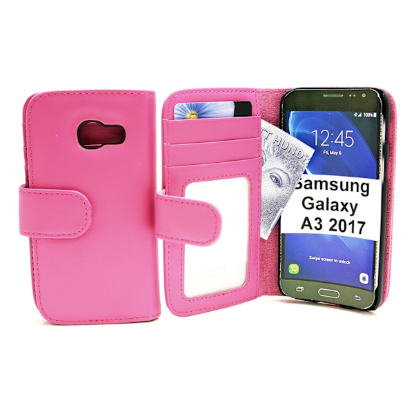 Skimblocker Plånboksfodral Samsung Galaxy A3 2017 (A320F) Hotpink