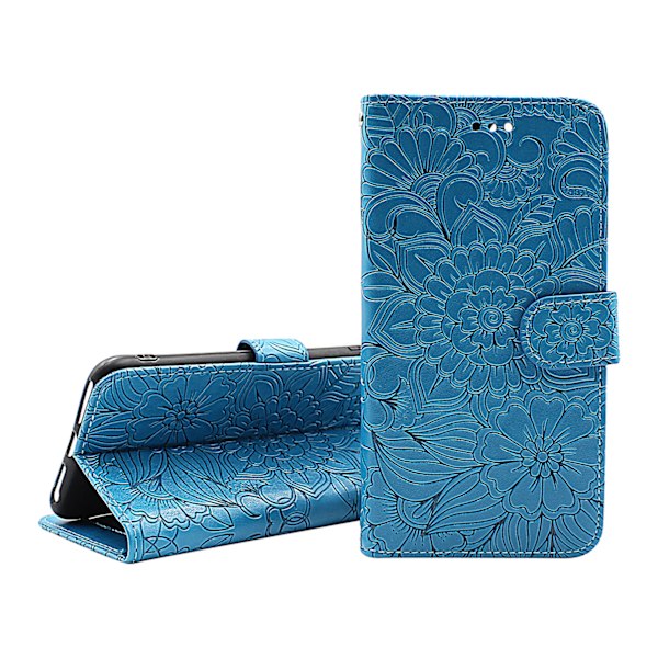Flower Standcase Wallet iPhone 14 Pro (6.1) Grå