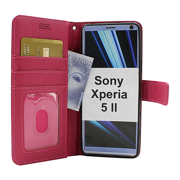 New Standcase Wallet Sony Xperia 5 II (XQ-AS52) (Svart) Hotpink