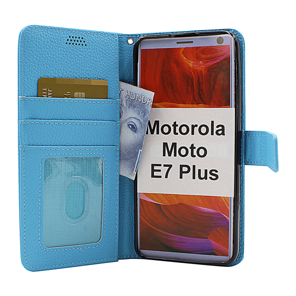 New Standcase Wallet Motorola Moto E7 Plus (Svart) Röd