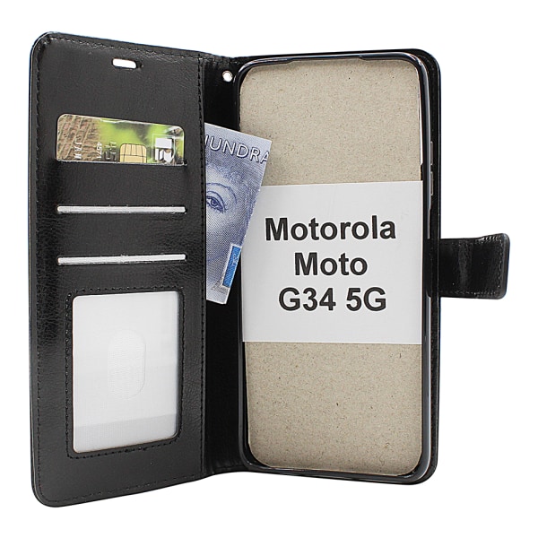 Crazy Horse Wallet Motorola Moto G34 5G Brun