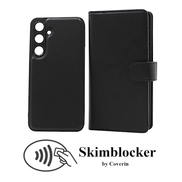 Skimblocker Samsung Galaxy S24 Plus 5G XL Magnetfodral Mörkblå