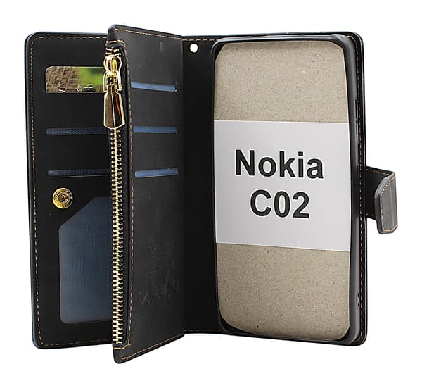 XL Standcase Lyxfodral Nokia C02 Marinblå