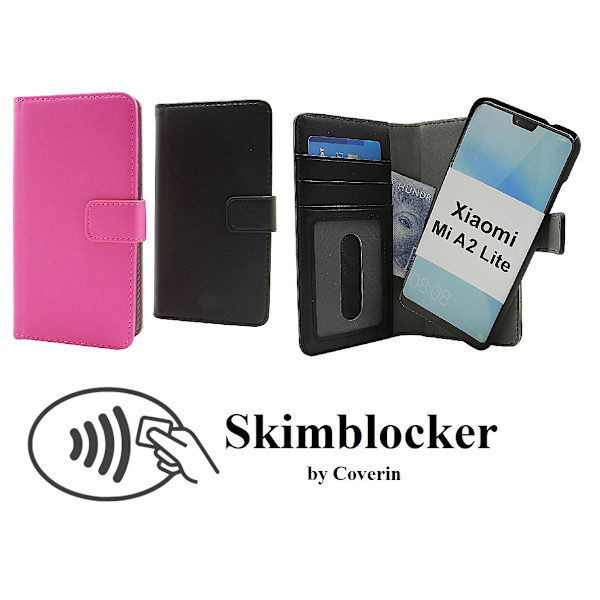 Skimblocker Magnet Wallet Xiaomi Mi A2 Lite Svart