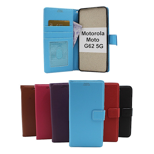 New Standcase Wallet Motorola Moto G62 5G Hotpink