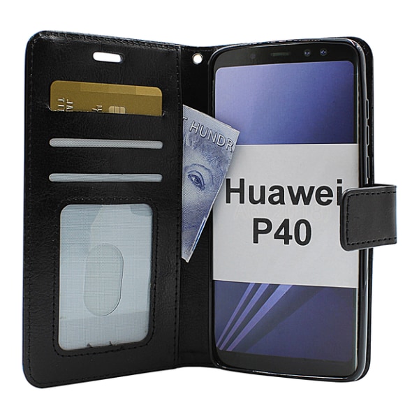 Crazy Horse Wallet Huawei P40 Brun