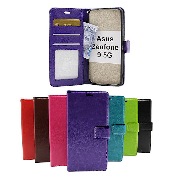 Crazy Horse Wallet Asus Zenfone 9 5G Turkos