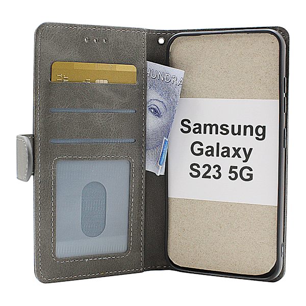 Zipper Standcase Wallet Samsung Galaxy S23 5G Svart