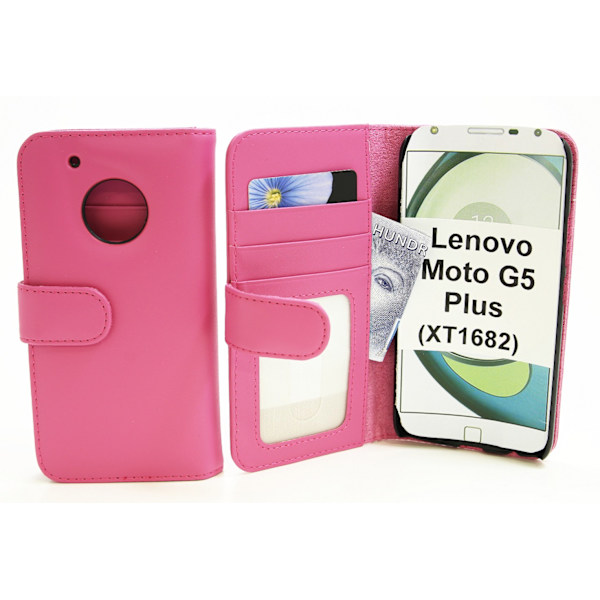 Plånboksfodral Lenovo Moto G5 Plus (XT1683) Hotpink