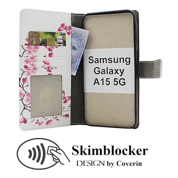 Skimblocker Samsung Galaxy A15 5G Plånboksfodral Design