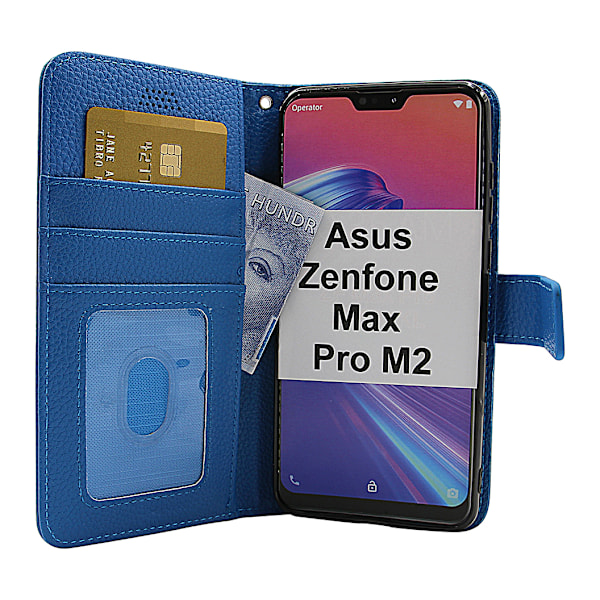 New Standcase Wallet Asus Zenfone Max Pro M2 (ZB631KL) Blå