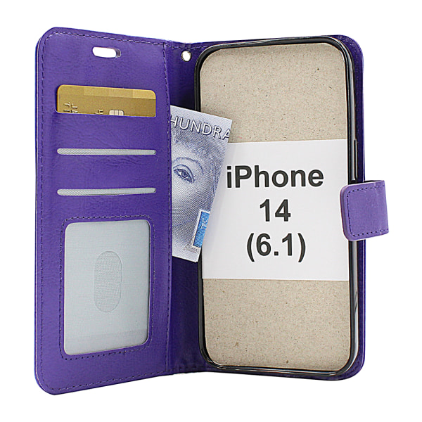 Crazy Horse Wallet iPhone 14 (6.1) Brun