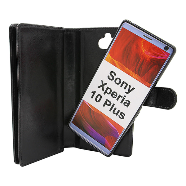 Crazy Horse XL Magnet Wallet Sony Xperia 10 Plus Svart