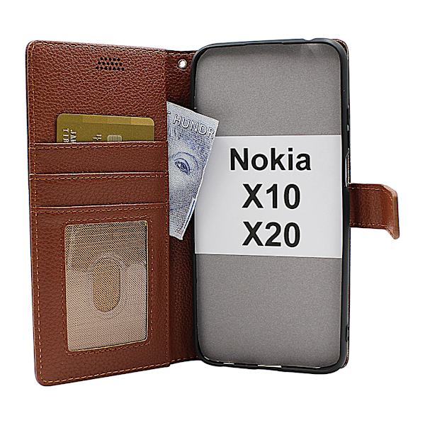 New Standcase Wallet Nokia X10 / Nokia X20 Röd