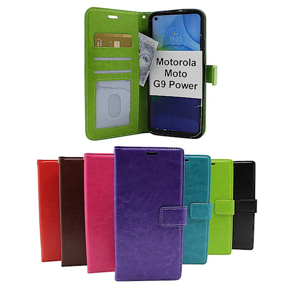 Crazy Horse Wallet Motorola Moto G9 Power Grön