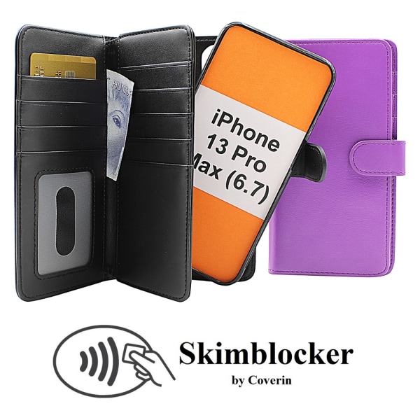 Skimblocker XL Magnet Fodral iPhone 13 Pro Max (6.7) Svart