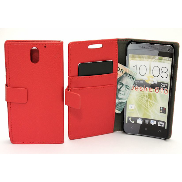 Standcase wallet HTC Desire 610 Röd