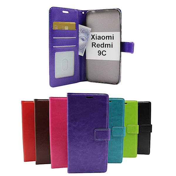 Crazy Horse Wallet Xiaomi Redmi 9C Grön