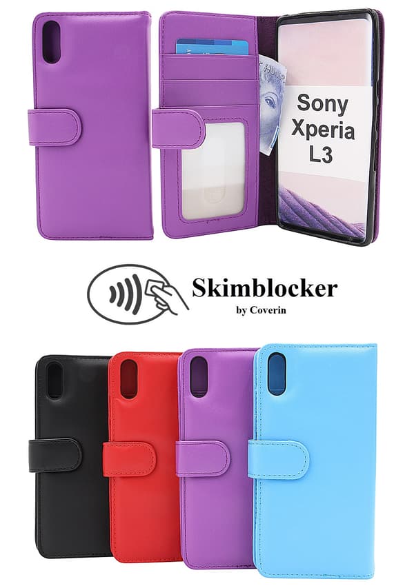 Skimblocker Plånboksfodral Sony Xperia L3 Ljusblå