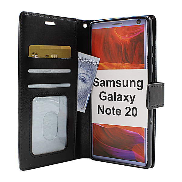 Crazy Horse Wallet Samsung Galaxy Note 20 5G (N981B/DS) (Svart) Röd