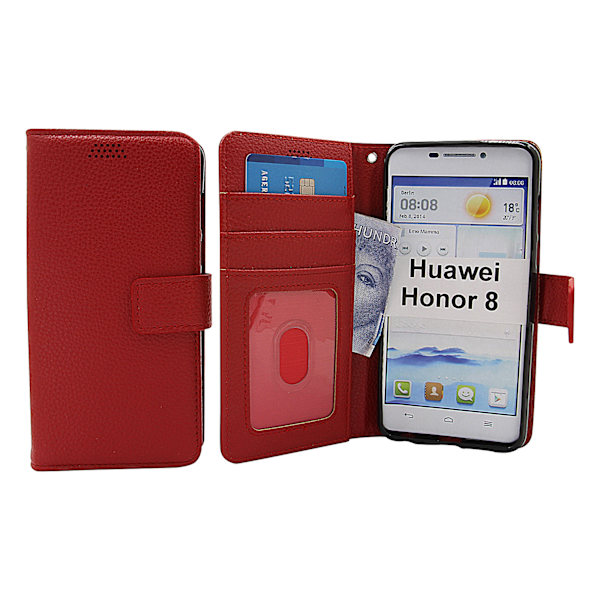 New Standcase Wallet Huawei Honor 8 Röd