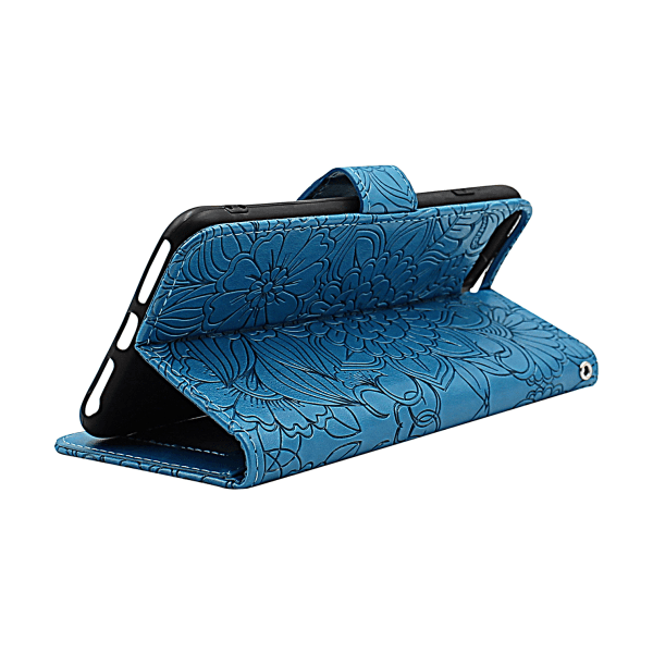 Flower Standcase Wallet iPhone 6 Plus / 7 Plus / 8 Plus Blå