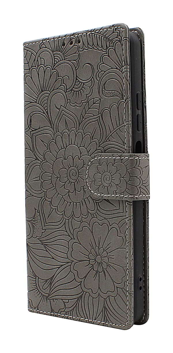 Flower Standcase Wallet Xiaomi Redmi Note 11 Pro 5G Grå