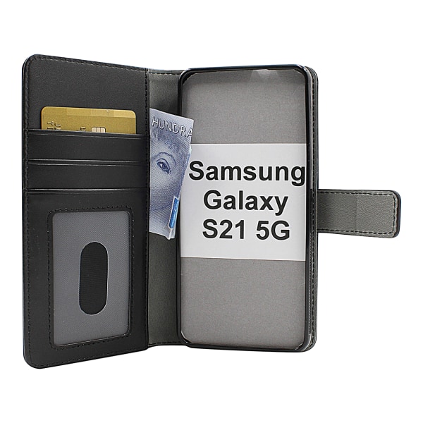 Skimblocker Magnet Fodral Samsung Galaxy S21 5G (G991B) Svart