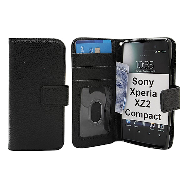 New Standcase Wallet Sony Xperia XZ2 Compact (H8324) Svart
