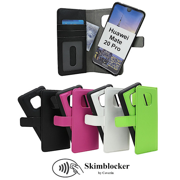 Skimblocker Magnet Wallet Huawei Mate 20 Pro Svart