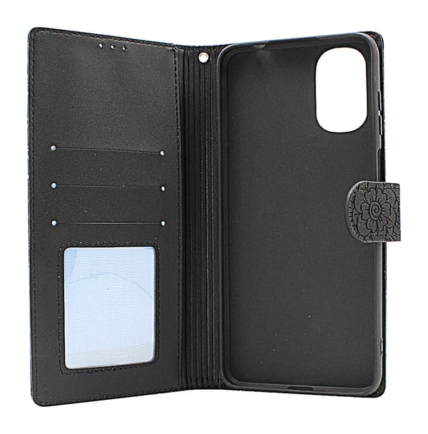Flower Standcase Wallet Motorola Moto E32s Aqua