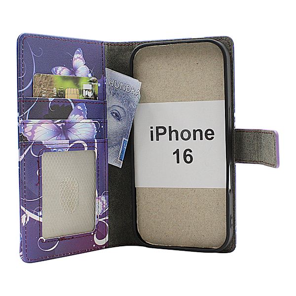 Skimblocker iPhone 16 Magnet Plånboksfodral Design