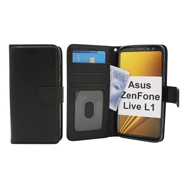 New Standcase Wallet Asus ZenFone Live L1 (ZA550KL) Svart