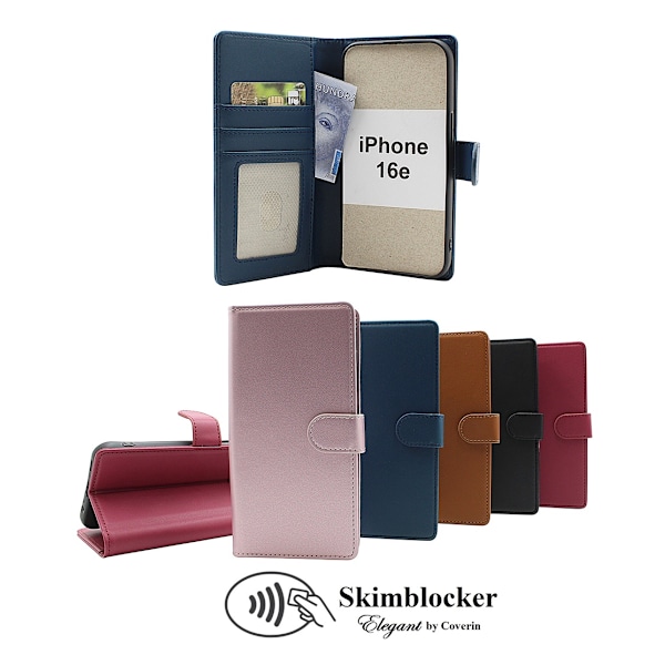 Skimblocker iPhone 16e Plånboksfodral Glitter Pink