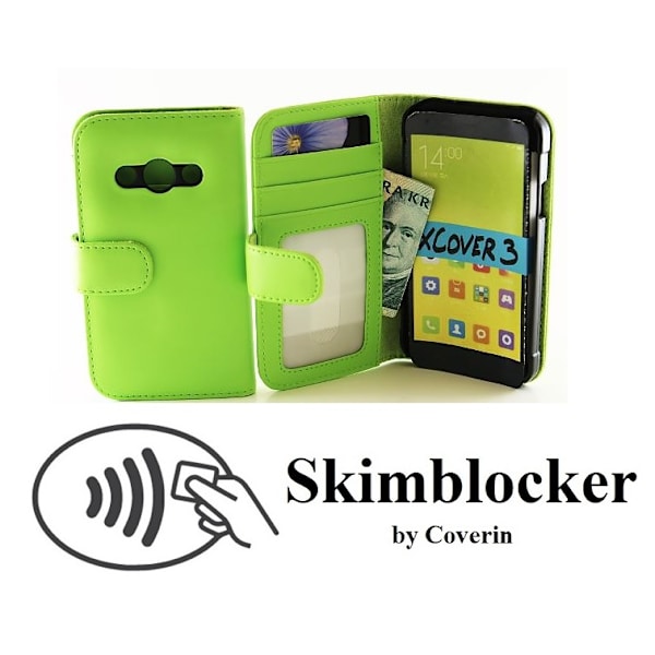 Skimblocker Plånboksfodral Samsung Galaxy Xcover 3 Grön