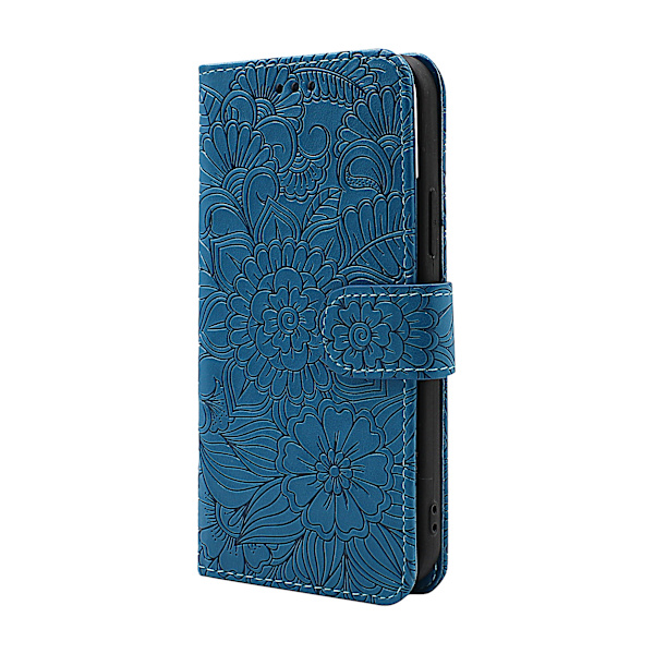 Flower Standcase Wallet iPhone 12 / 12 Pro (6.1) Svart